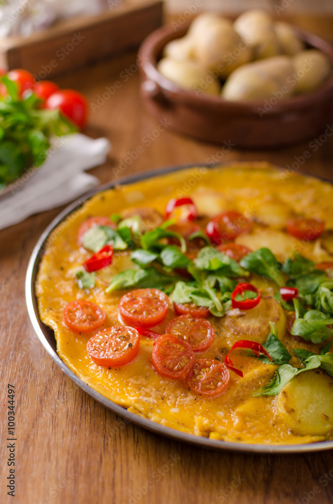 Frittata with tomatoes, herbs and chilli Frittata with tomatoes, herbs and chilli