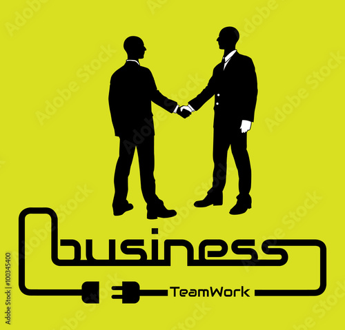 BUSINESS TEAMWORK BACKGROUND FLYER POSTER DESIG YELLOW