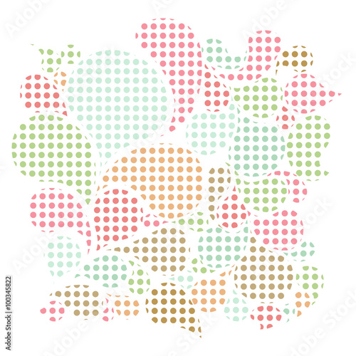 Different bubbles fill with color dots