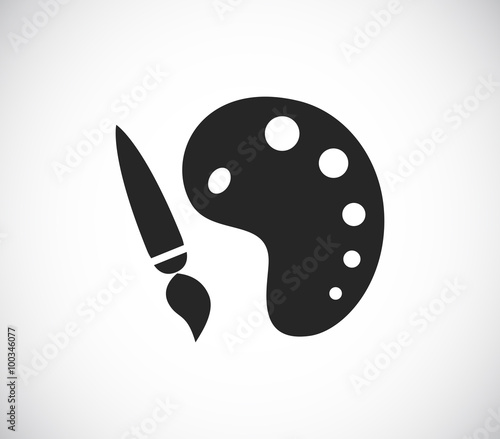 paintbrush icon with colors pad