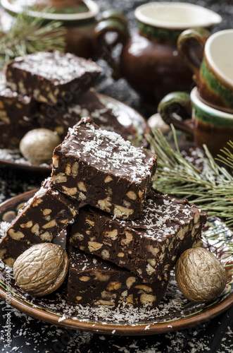 Chocolate fudge with nuts  from Nigella Lawson   