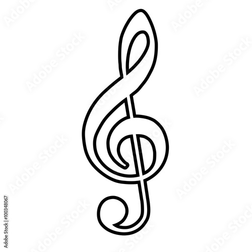 Violine clef line icon