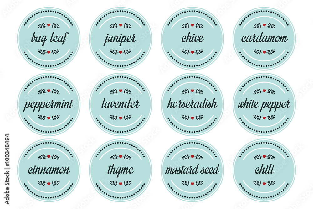 Round spice labels Round spice labels