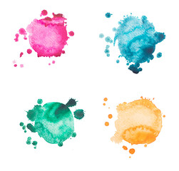 watercolor blot, drop, isolated on white background