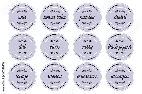 Round spice labels