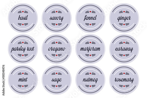 Round spice labels