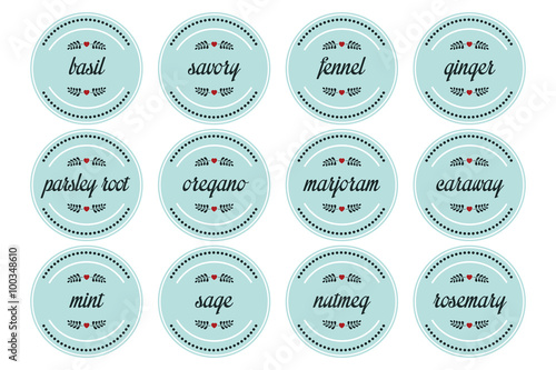 Round spice labels