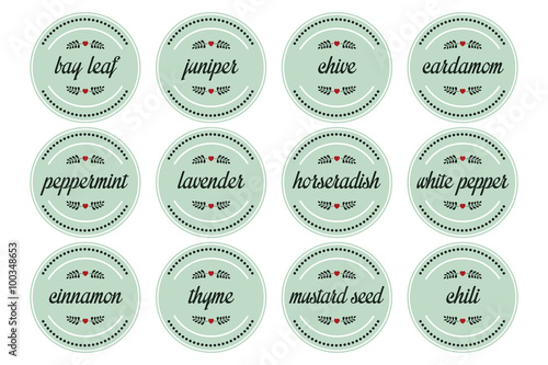 Round spice labels