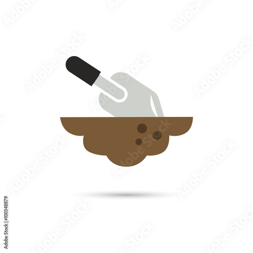 Color illustration of digging the soil