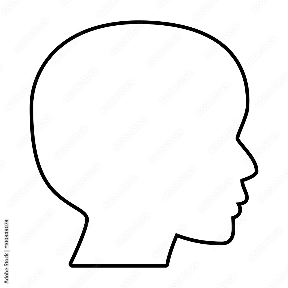 Human head silhouette line icon