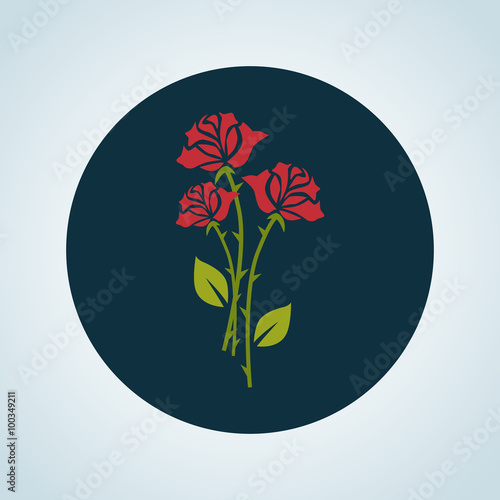 color illustration of roses bouquet