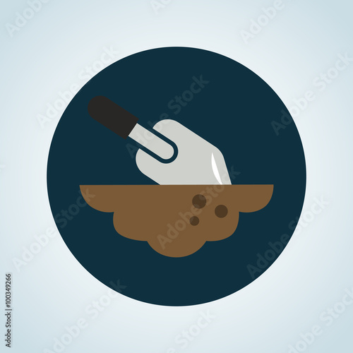 Color illustration of digging the soil