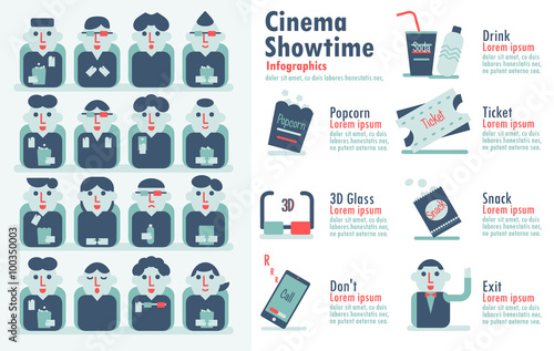Cinema showtime,Info-graphic element.