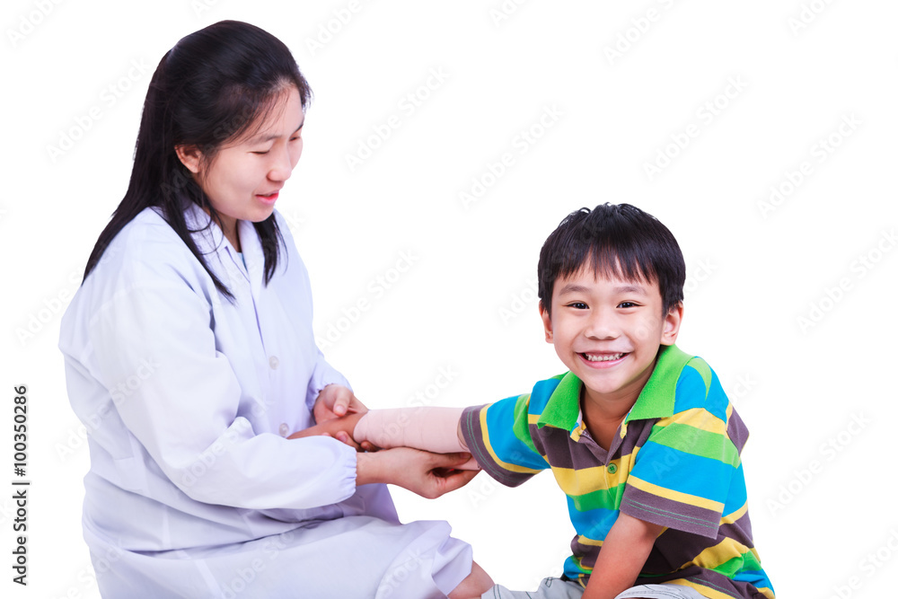 Concept photo of children health and medical care. Isolated on white Concept photo of children health and medical care. Isolated on white