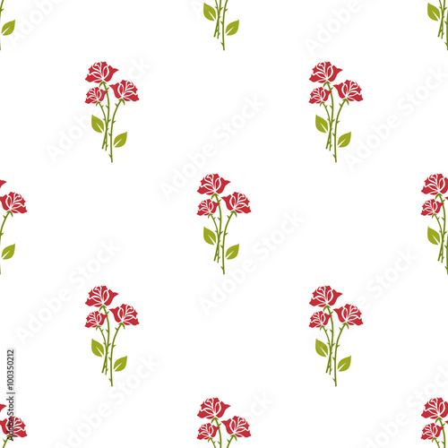 color illustration of roses bouquet