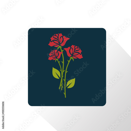 color illustration of roses bouquet