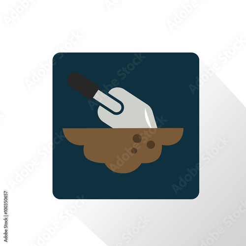 Color illustration of digging the soil