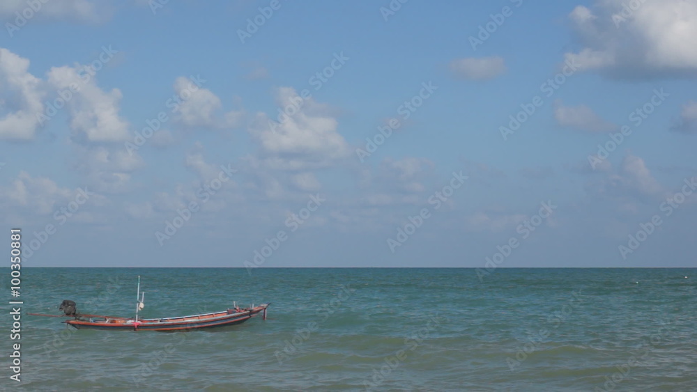 motor boat moored at the seaside motor boat moored at the seaside