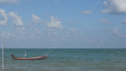motor boat moored at the seaside