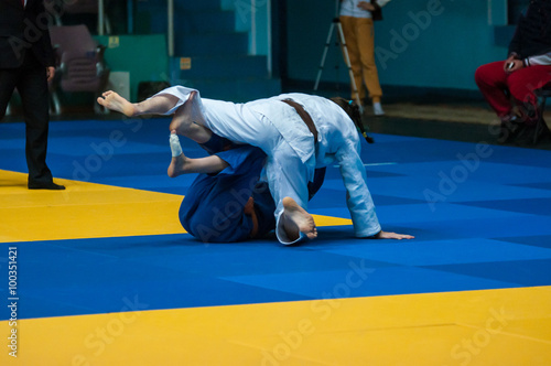 Girls compete in Judo