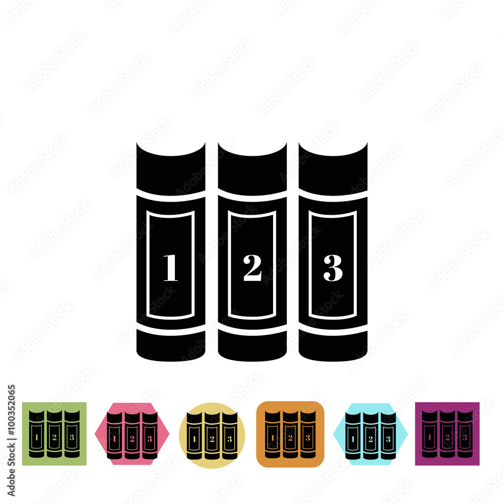 Book in a three parts icon Book in a three parts icon