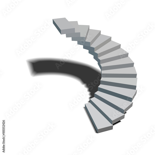 Stairway isolated on a white background. Vector illustration.
