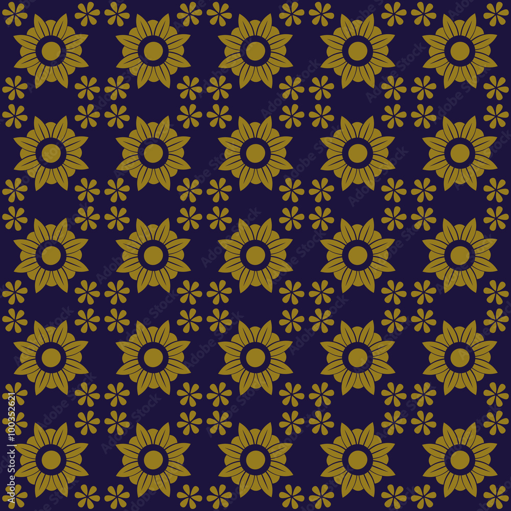 Elegant antique background image of round flower pattern.
