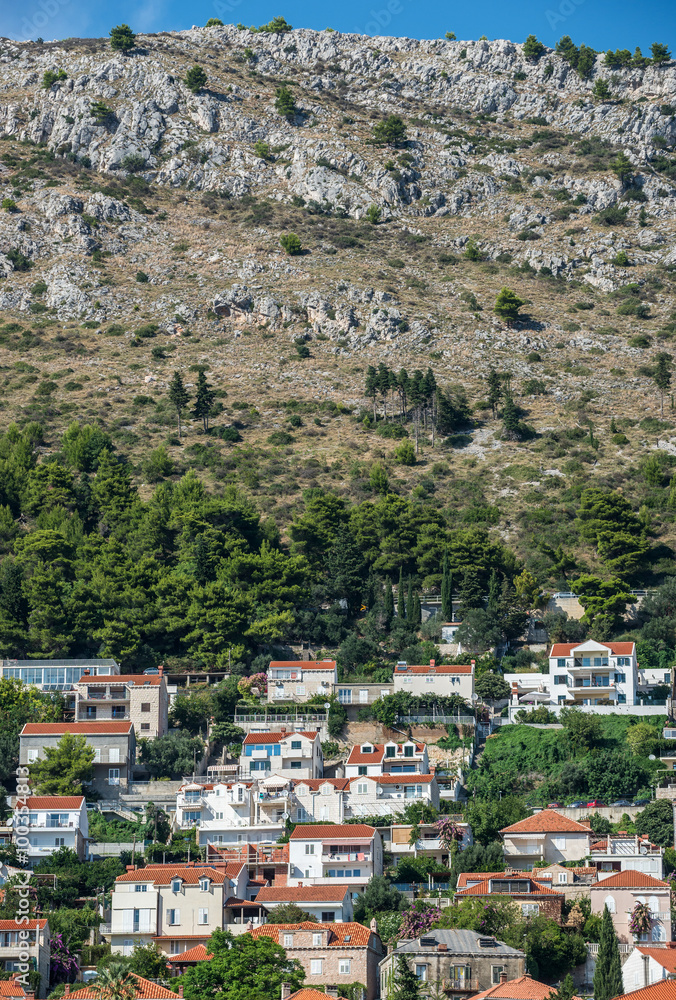 Apartment houses in Dubrovnik in Croatia