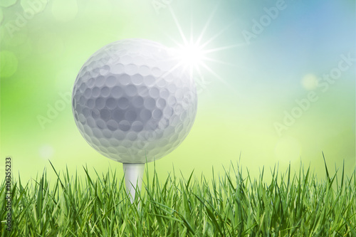 Golfball im Gras