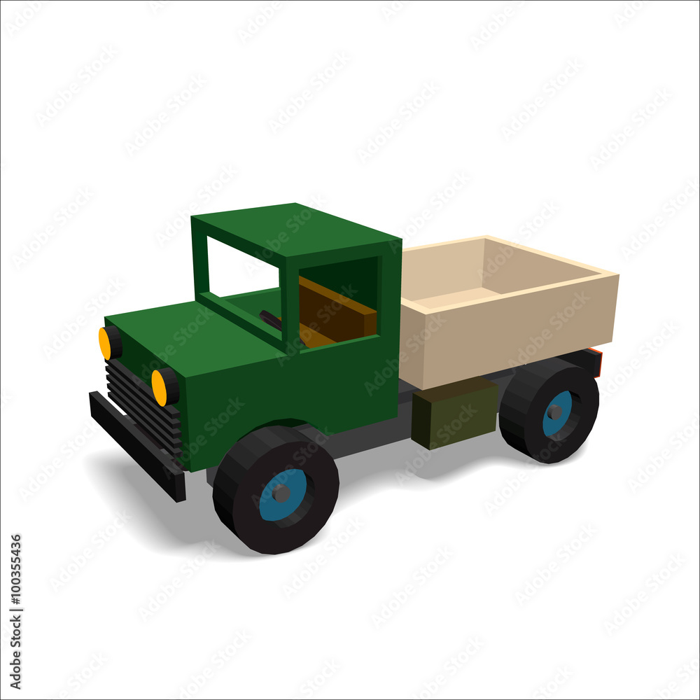 3D truck icon . Vector illustration.