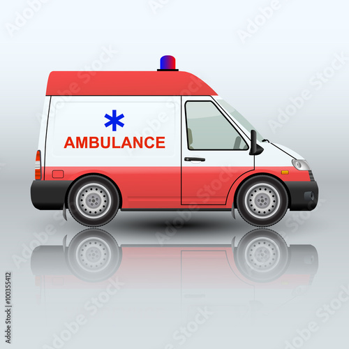 ambulance car icon isolated. Vector illustration.