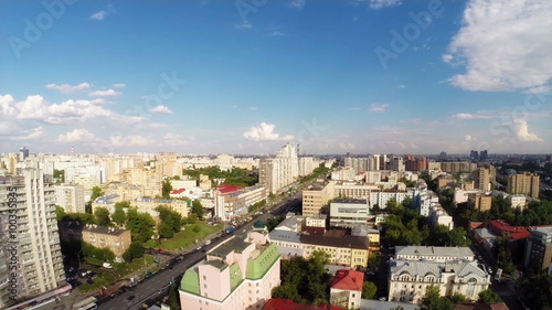 Aerial panorama of the tagansky district in Moscow, Russia