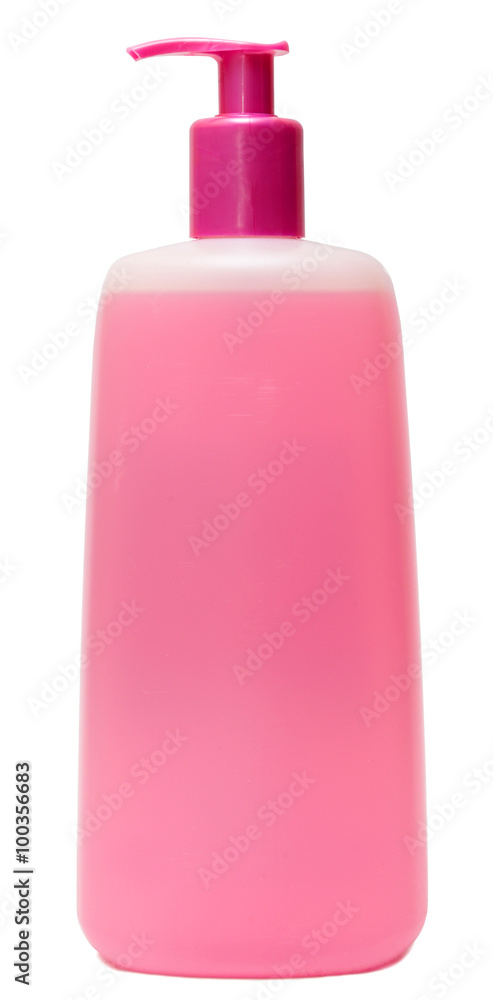Closed Cosmetic Or Hygiene Plastic Bottle Of Gel, Liquid Soap, Lotion, Cream, Shampoo. Isolated On White Background. Closed Cosmetic Or Hygiene Plastic Bottle Of Gel, Liquid Soap, Lotion, Cream, Shampoo. Isolated On White Background.