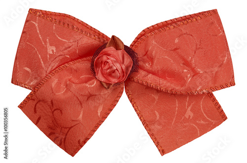 Silk bow - red