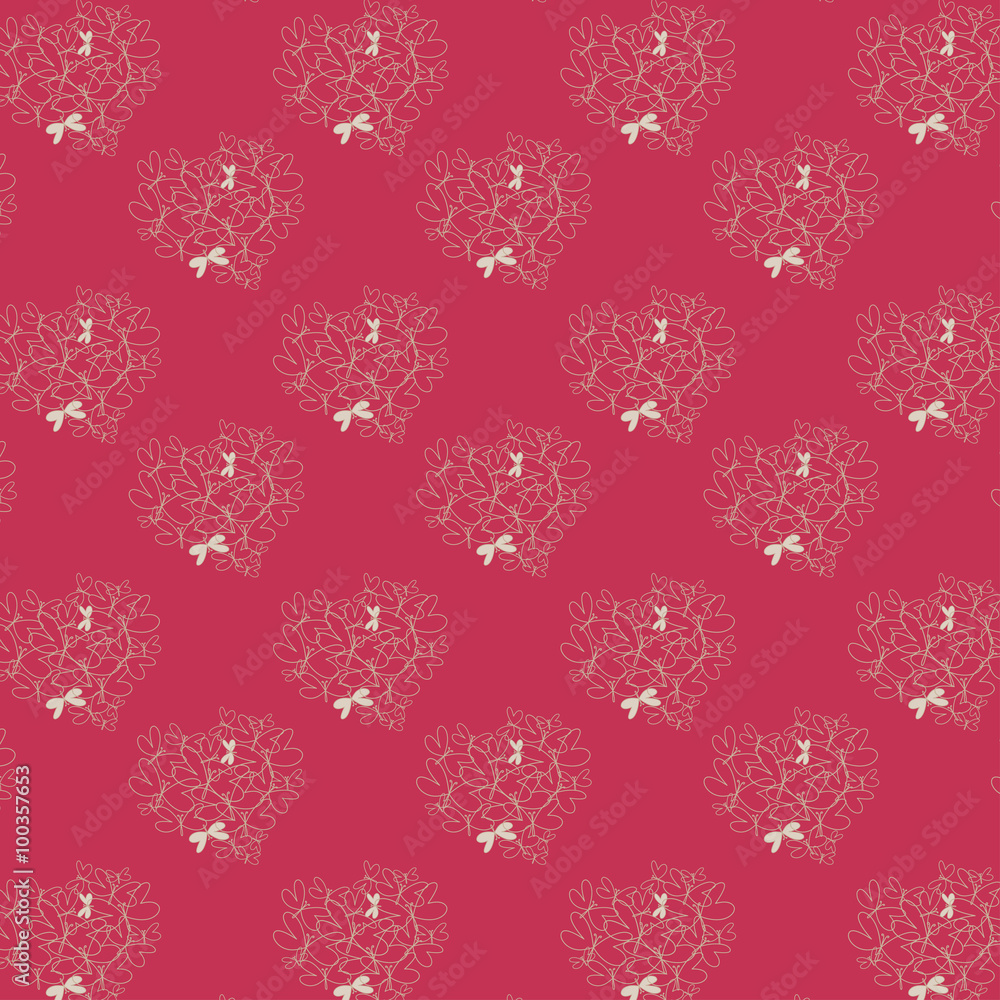 Vector Valentine's day or wedding elegant pattern with hearts
