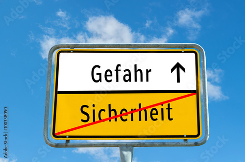 Sicherheit, Gefahr Schild