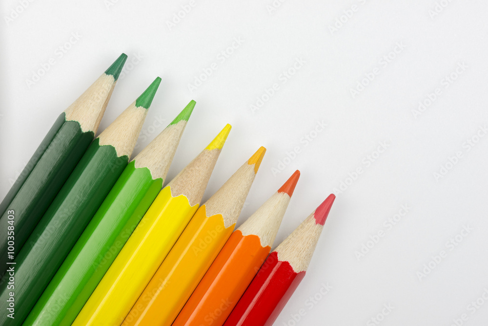 Fototapeta premium Conceptual crayons as energy label colors.