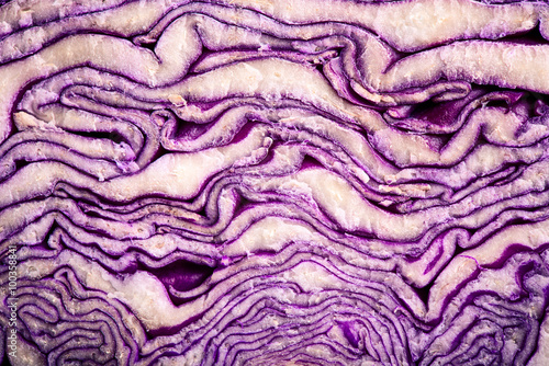 close up on red cabbage texture