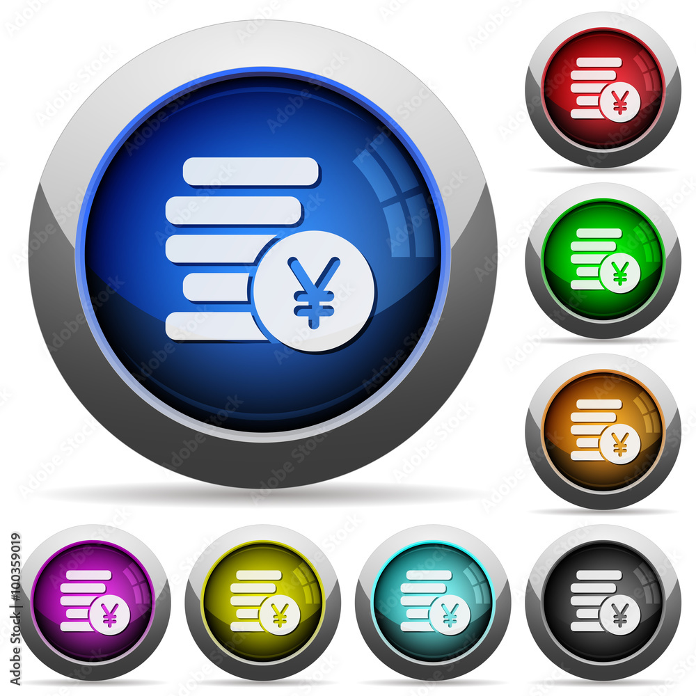 Yen coins button set Yen coins button set