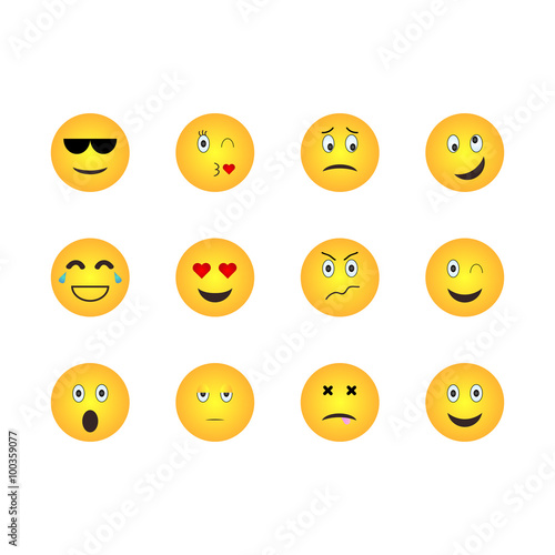 Emoji icons set illustration.