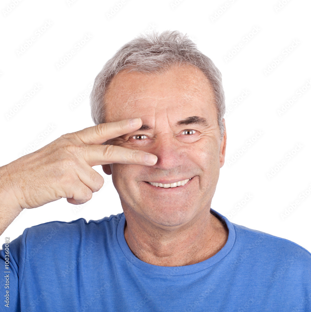 Obraz premium Senior mit Durchblick