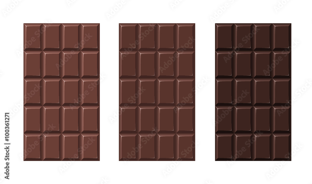 Three chocolate on white background Three chocolate on white background