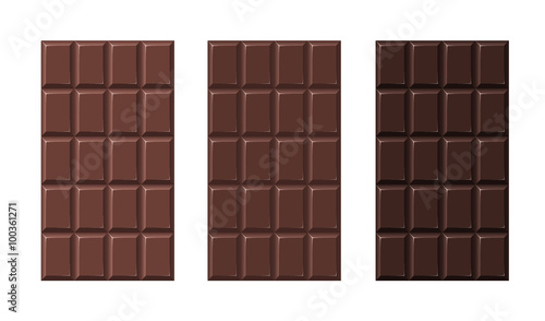 Three chocolate on white background