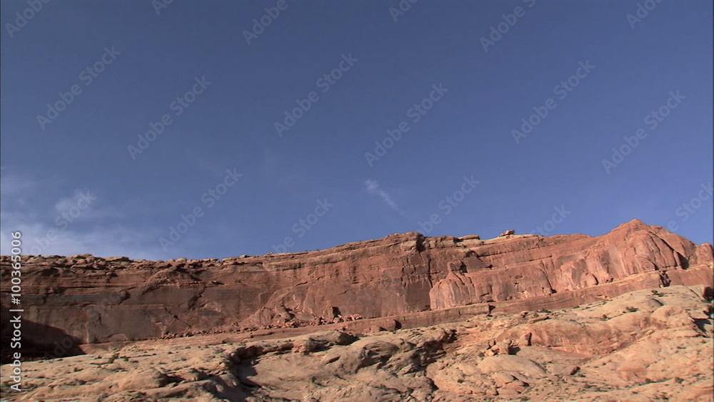 Desert landscape from a moving car. Desert landscape from a moving car.