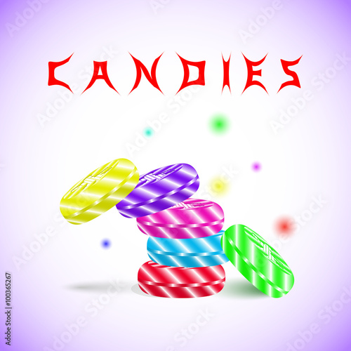 Candies in different colors. pile of tasty candies for your design © madinafatt