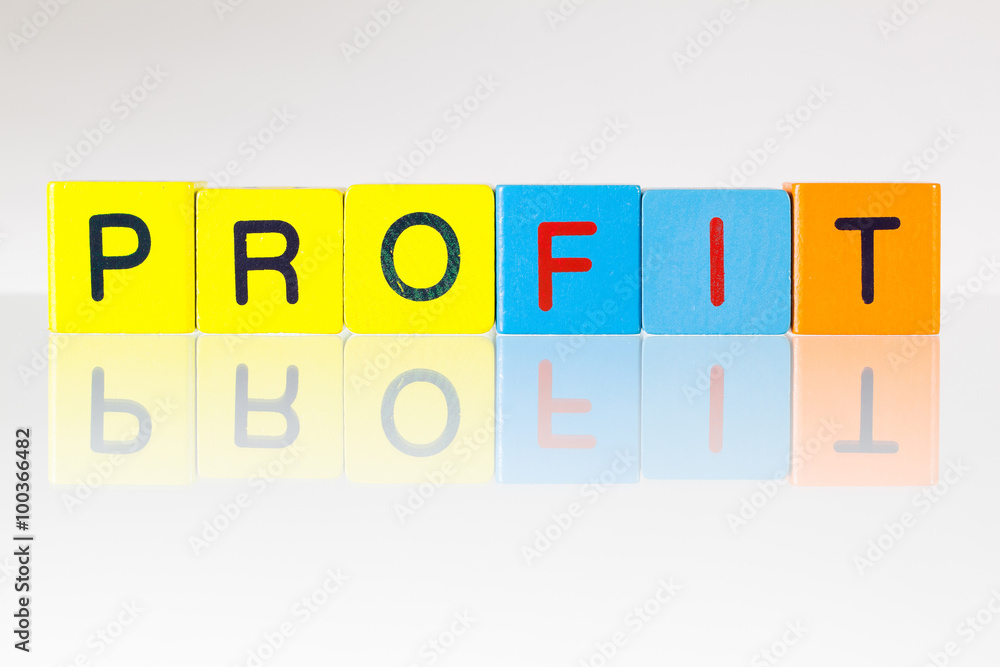 Profit- an inscription from children's blocks Profit- an inscription from children's blocks