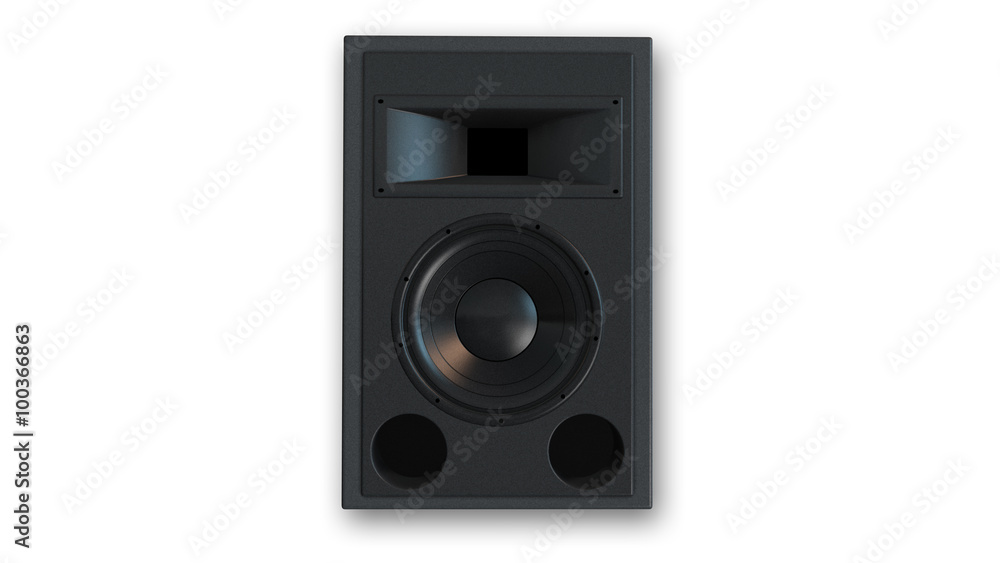 Speaker, audio equipment isolated on white background, front view Speaker, audio equipment isolated on white background, front view
