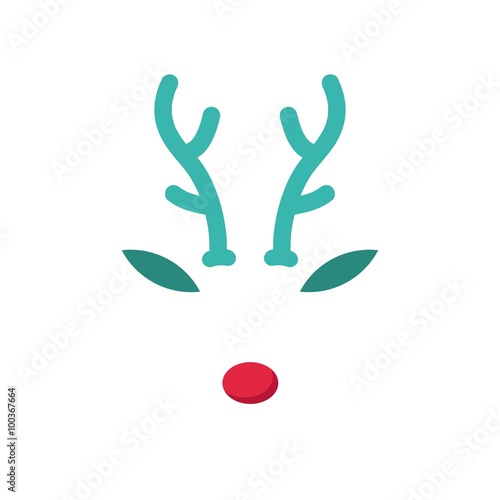 Reindeer with red nose template