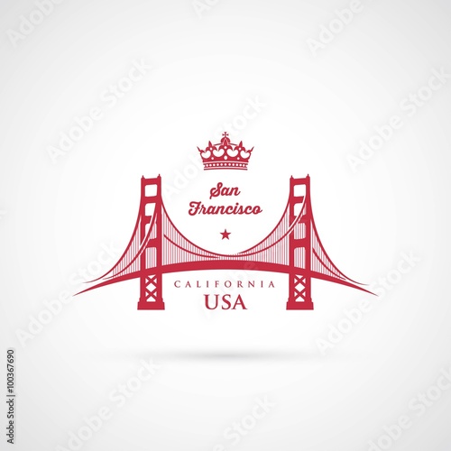 San Francisco Golden Gate bridge symbol