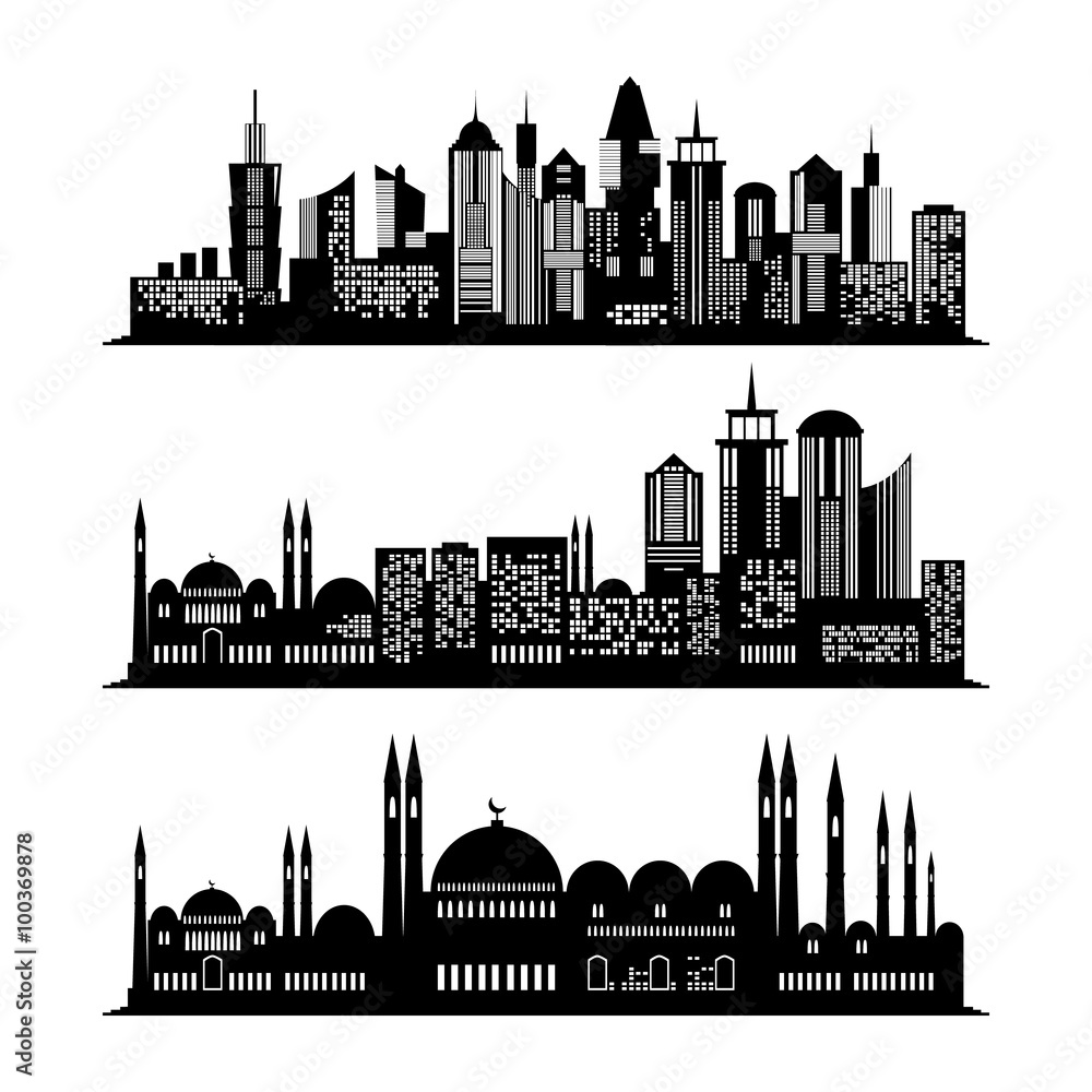 Set of skyscraper sketches. City design